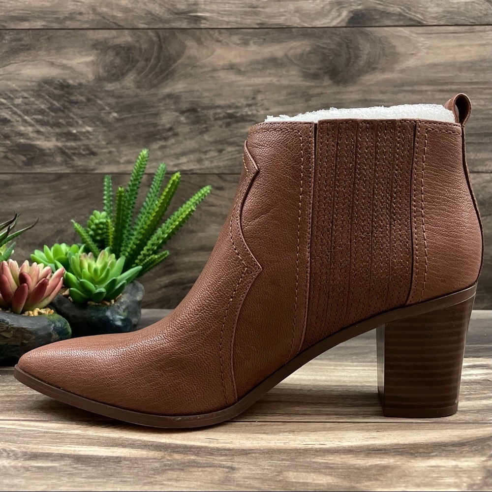 NIB Nine West Cowboy Natural Ankle Western Bootie - Picture 8 of 12